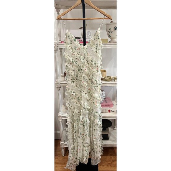 NWT Alice + Olivia Sondra Floral Lace Ruffled Maxi Size 12 - Picture 5 of 6
